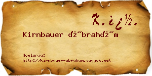Kirnbauer Ábrahám névjegykártya